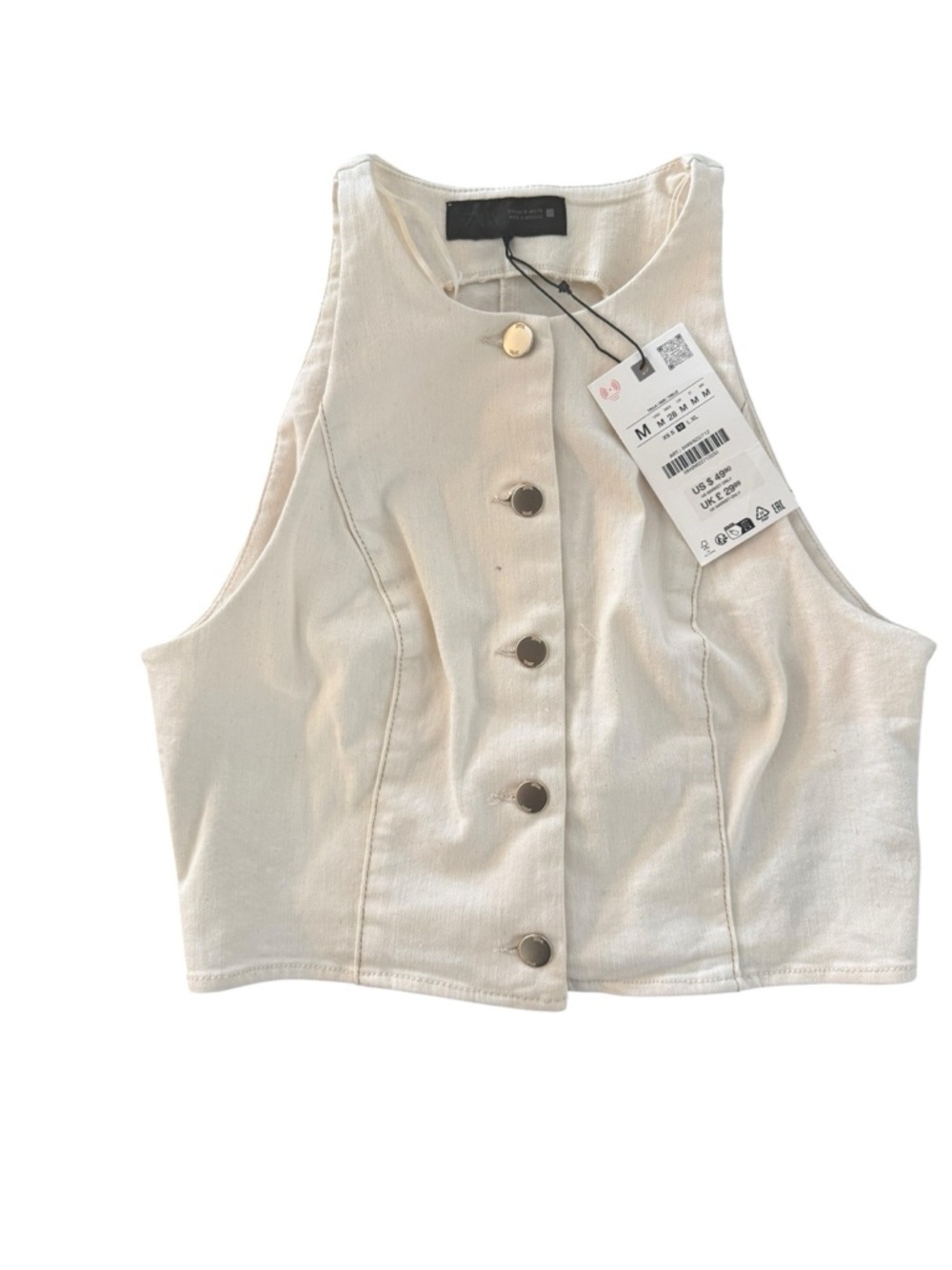 Zara Denim Halter Vest M